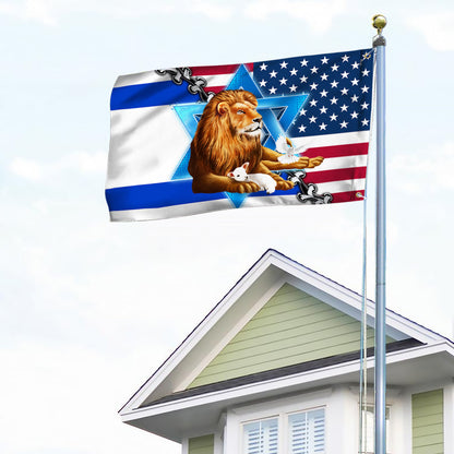 Jewish Israel, Lion Of Judah Israel American Grommet Flag