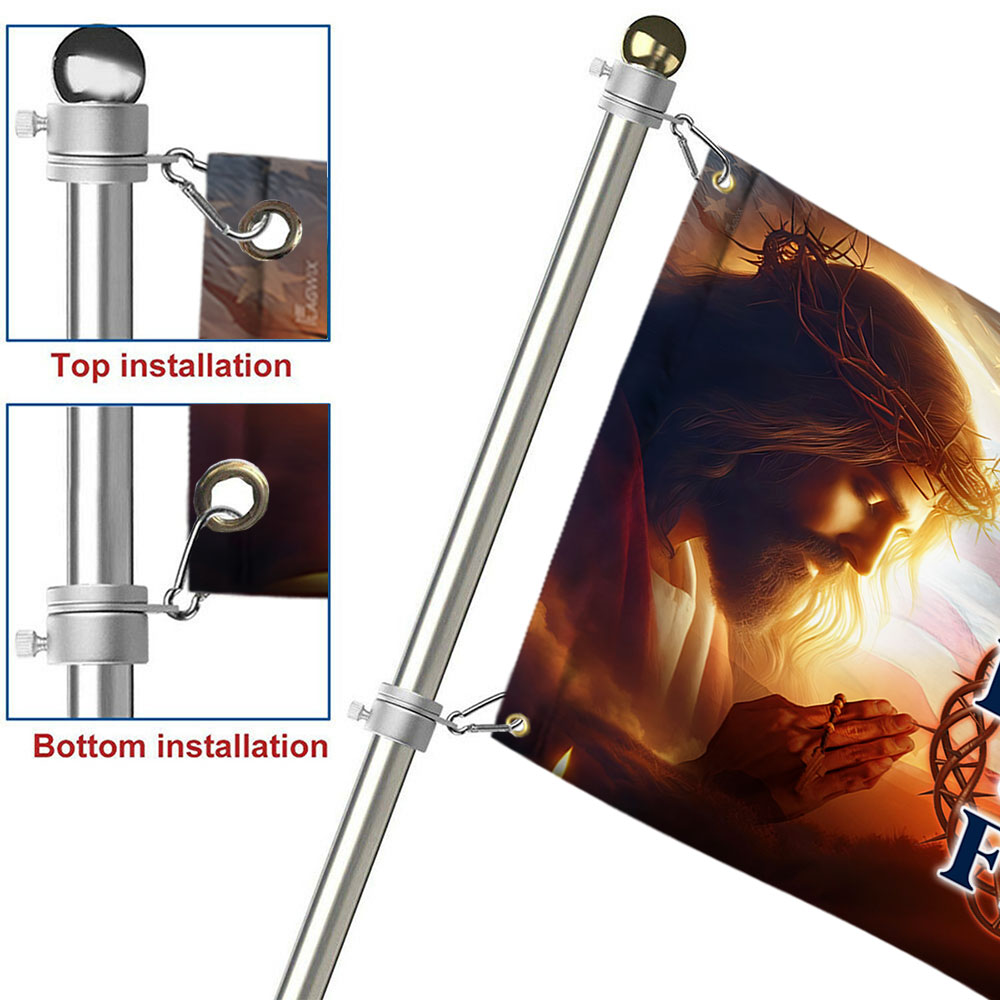 Jesus Christ Eagle Faith Over Fear Grommet Flag  3-Day Shipping