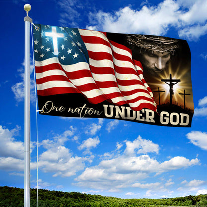 Flagwix American Flag - One Nation Under God, Jesus Christian Patriotic American Grommet Flag