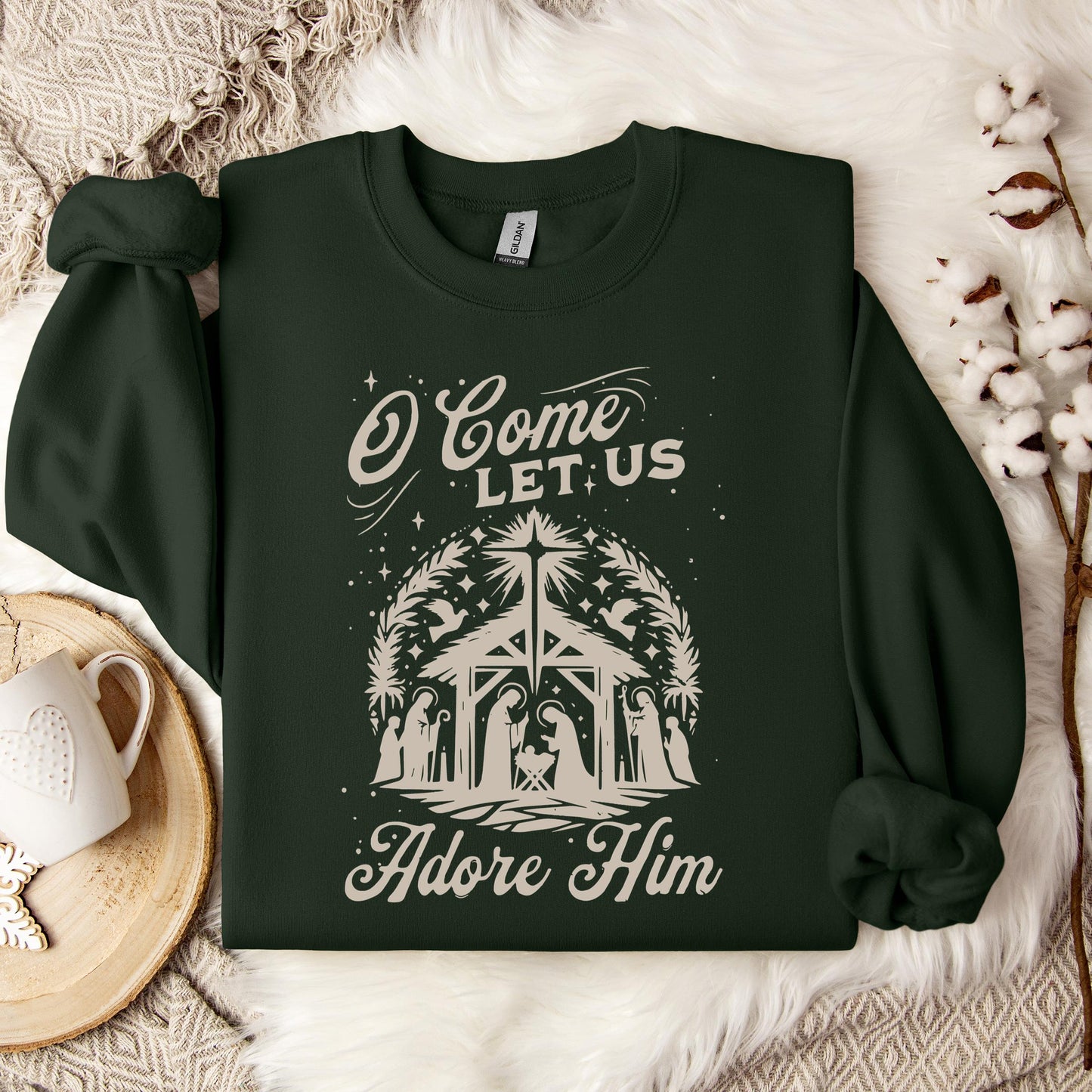 O Come Let Us Adore Him 02 Sweatshirt
