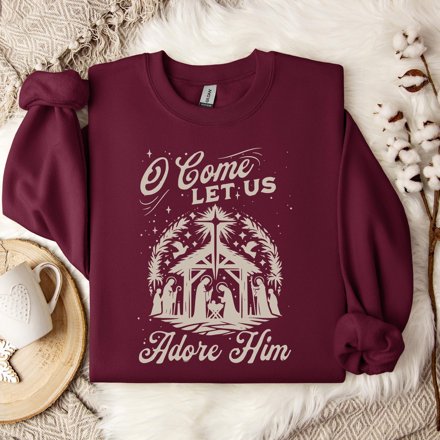 O Come Let Us Adore Him 02 Sweatshirt