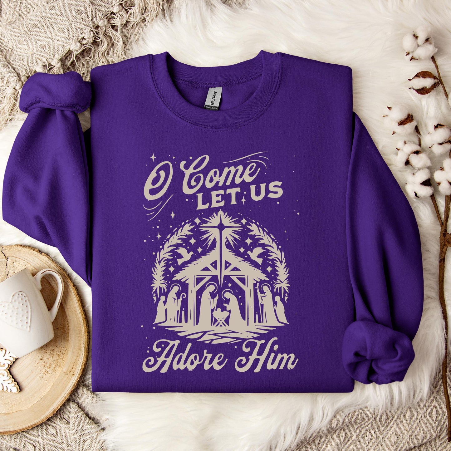 O Come Let Us Adore Him 02 Sweatshirt