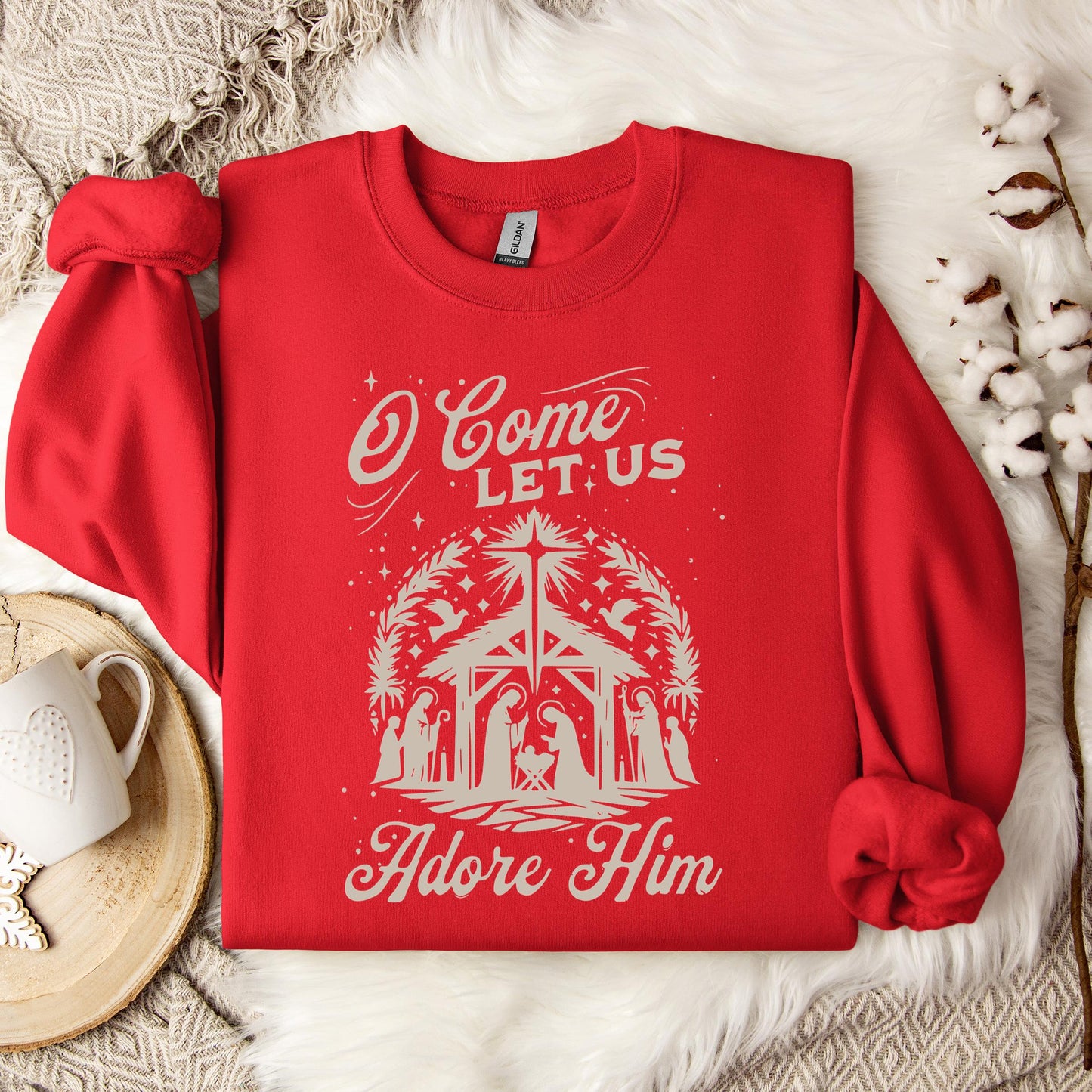 O Come Let Us Adore Him 02 Sweatshirt