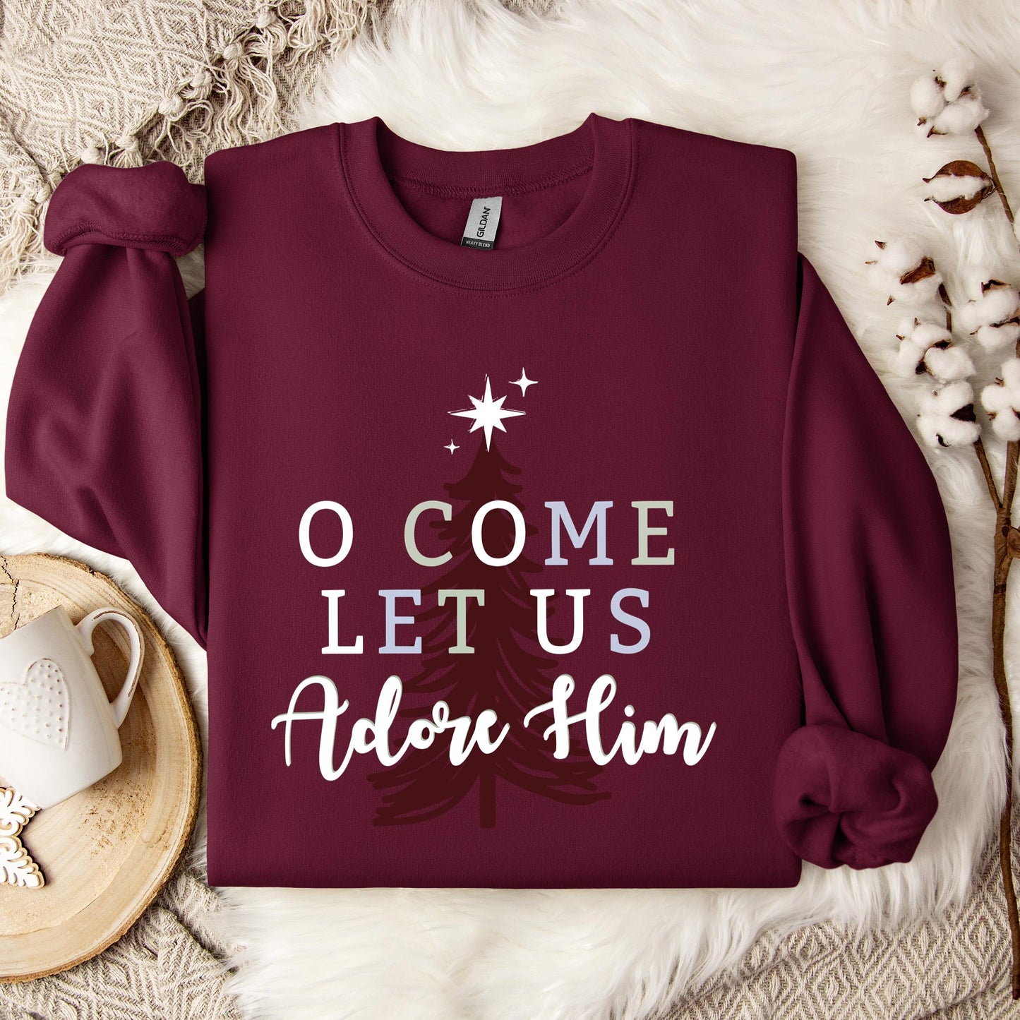 O Come Let Us Adore Him 03 Sweatshirt