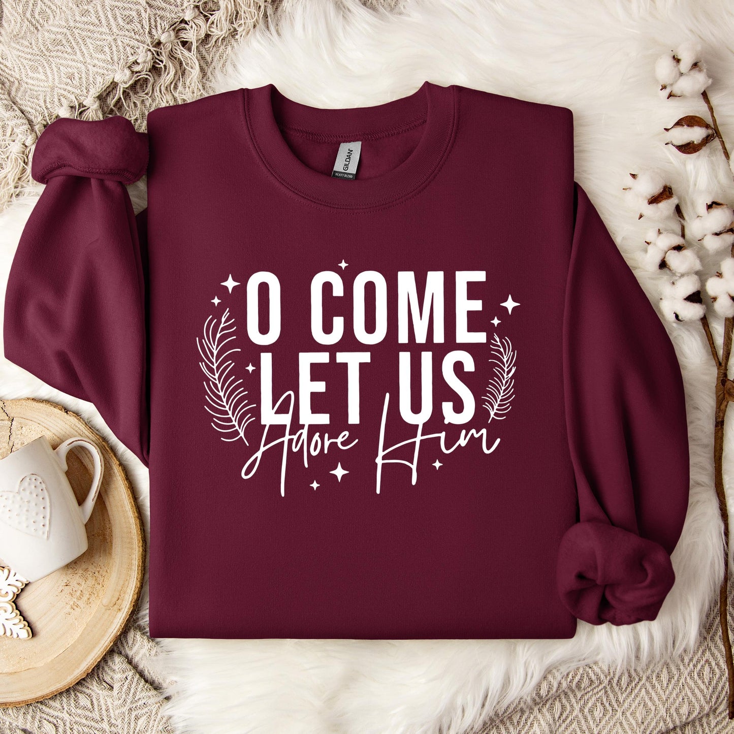O Come Let Us Adore Him 04 Sweatshirt