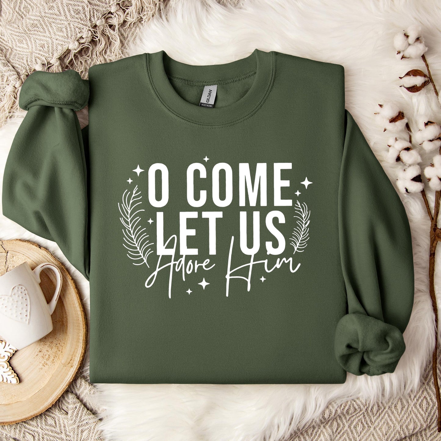 O Come Let Us Adore Him 04 Sweatshirt