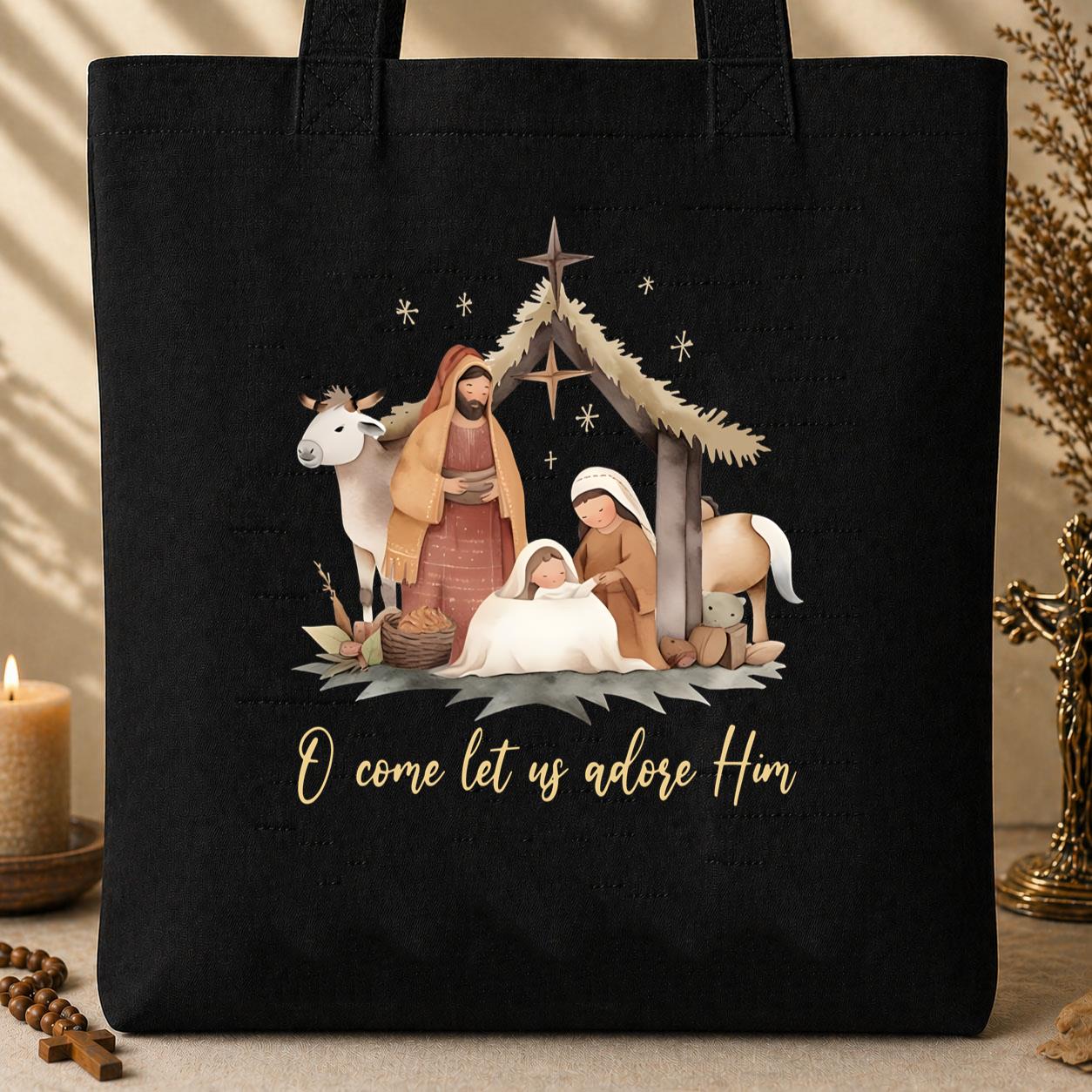 O Come Let Us Adore Him 05 Tote Bag