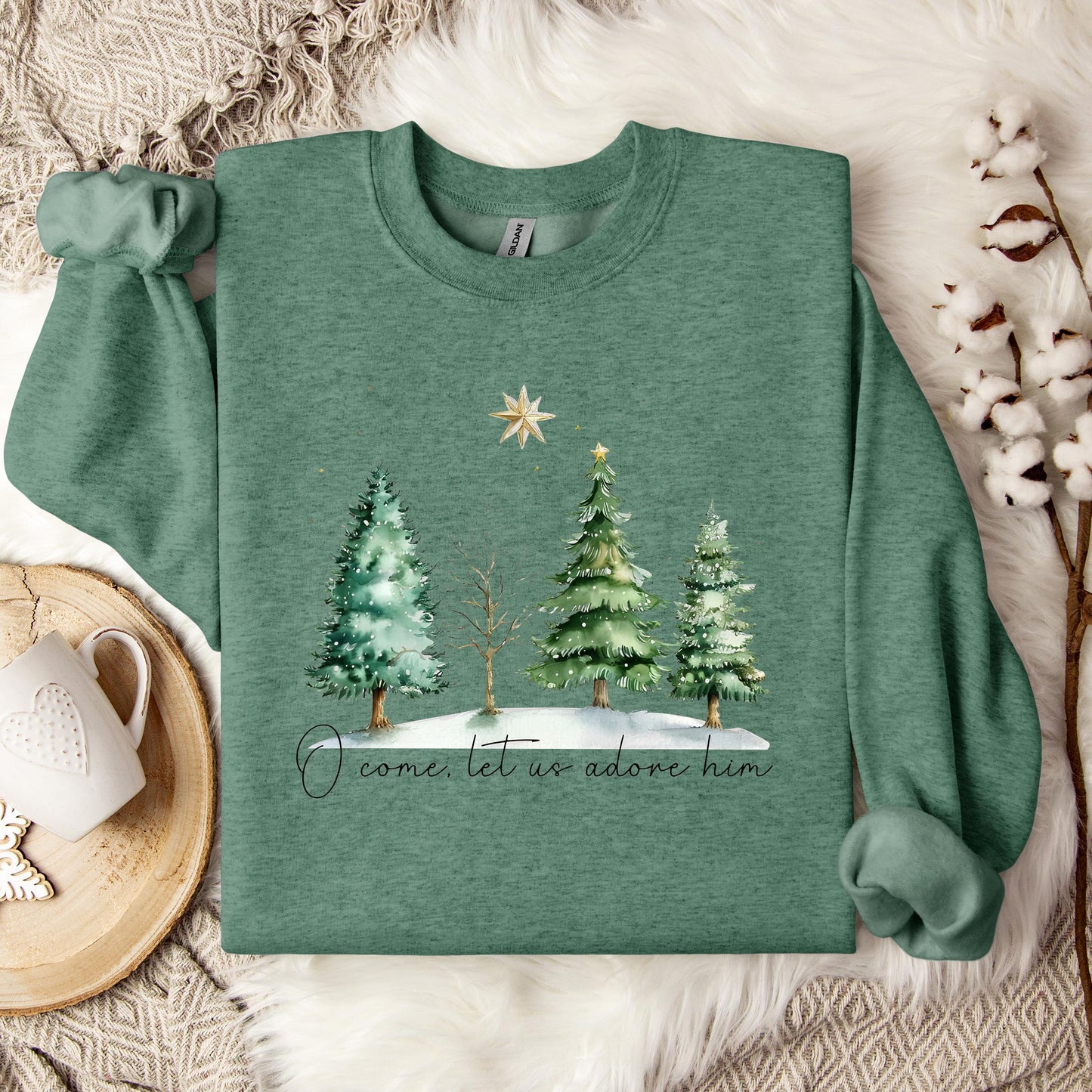 O Come Let Us Adore Him Sweatshirt
