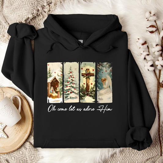 Oh Come Let Us Adore Him 02 Hoodie