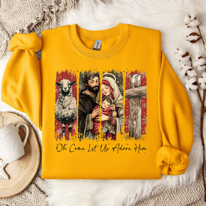 Oh Come Let Us Adore Him Sweatshirt