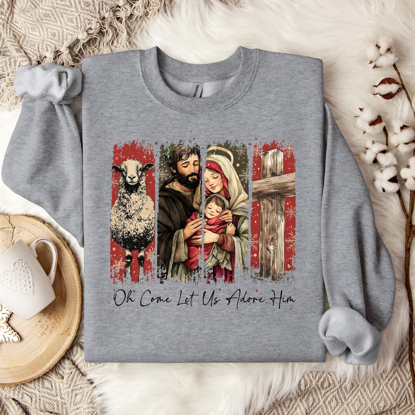 Oh Come Let Us Adore Him Sweatshirt