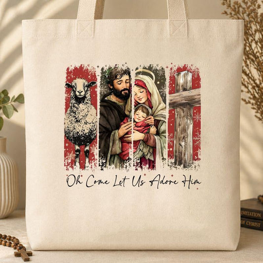 Oh Come Let Us Adore Him Tote Bag