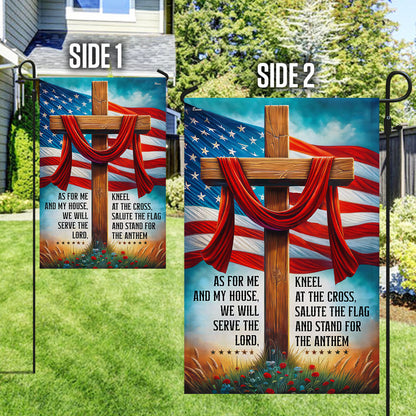 FLAGWIX  Jesus Cross American Flag As For Me And My House We Will Serve The Lord Flag