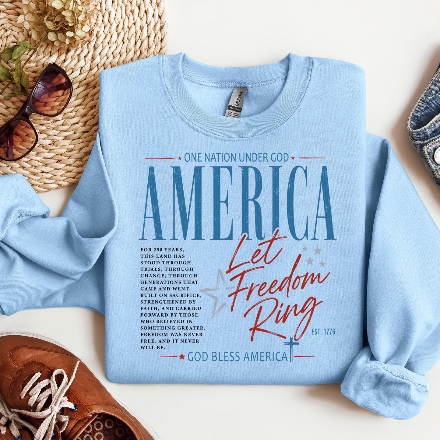 One Nation Under God America Let Freedom Ring Est 1776 01