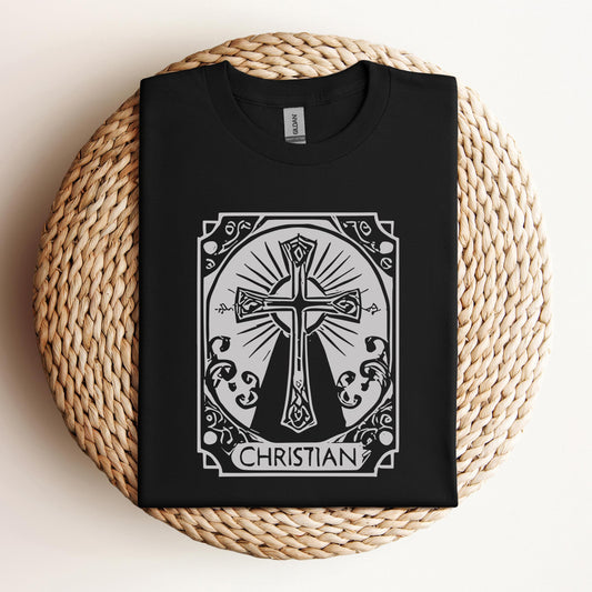 Ornate Silver Grey Cross Christian