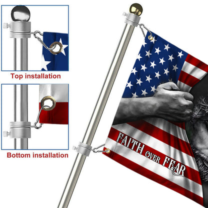 Jesus American Flag Faith Over Fear God Jesus Grommet Flag