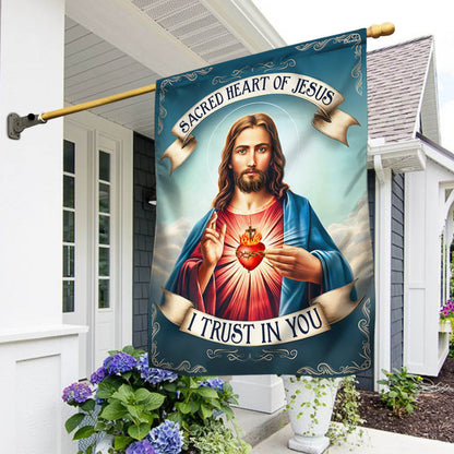 Sacred Heart Of Jesus I Trust In You Flag