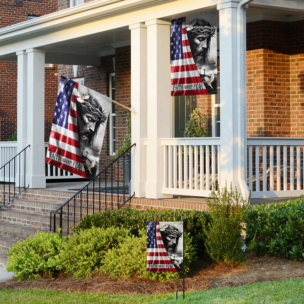 FLAGWIX  Jesus Christ Faith Over Fear God Jesus Flag