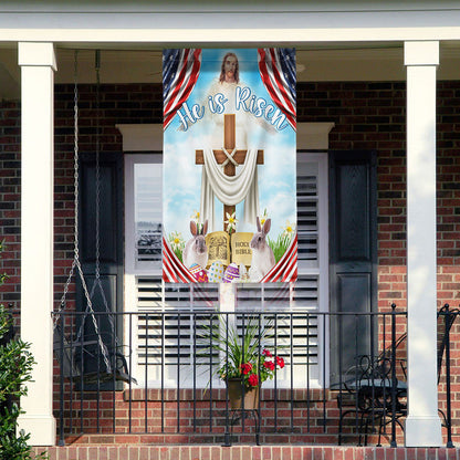 Easter Day Rabbit Flag He Is Risen Jesus Christ Flag