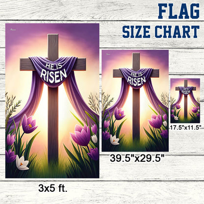 FLAGWIX Jesus Easter Day He Is Risen Christian Cross Flag