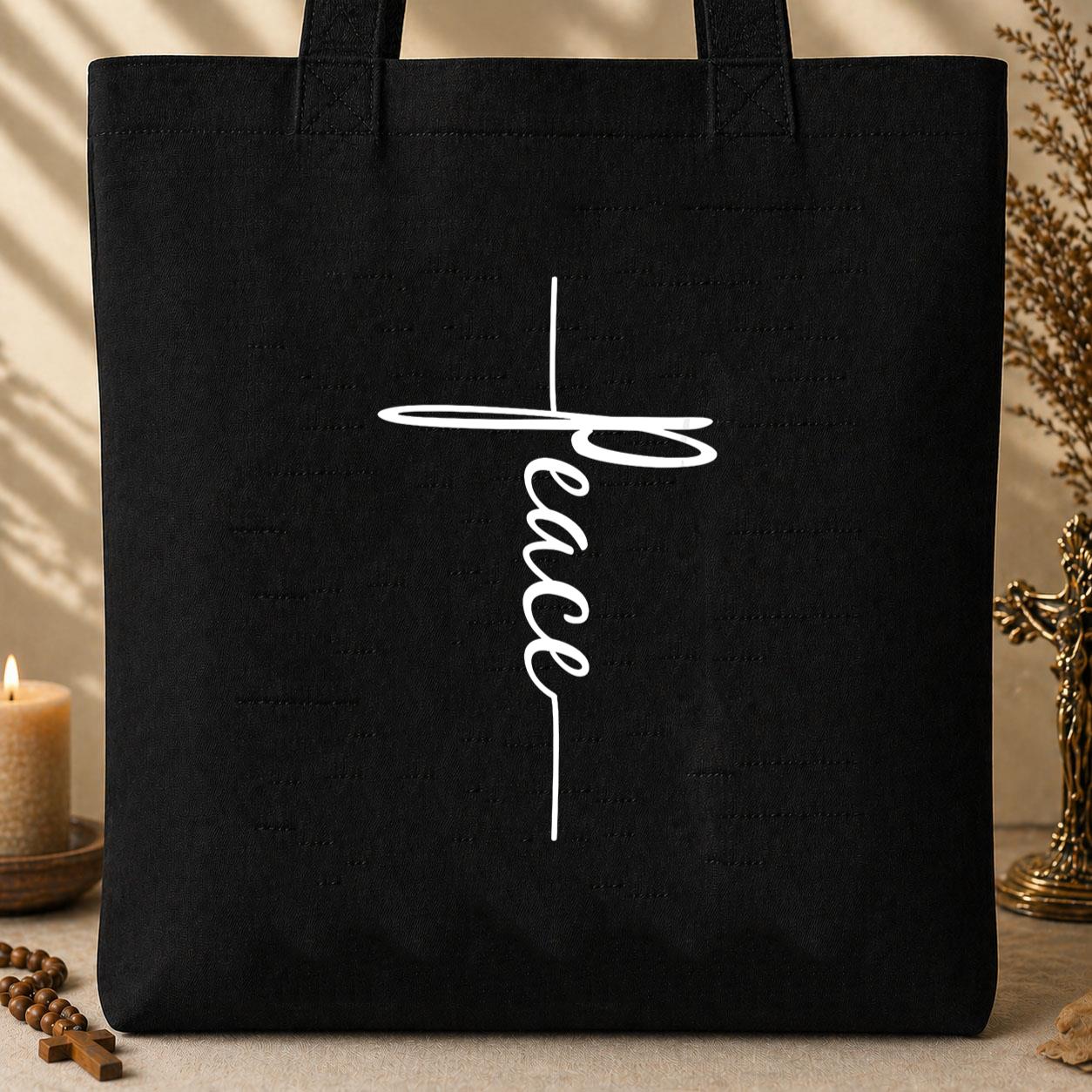 Peace Cross Tote Bag