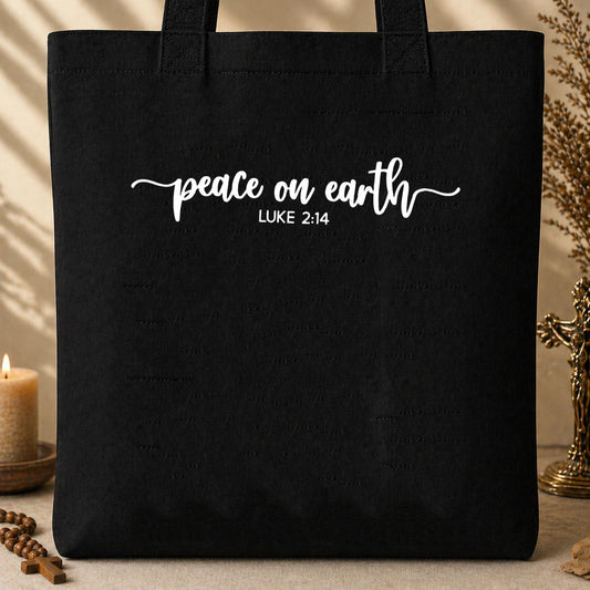 Peace On Earth Luke 2.14 Tote Bag