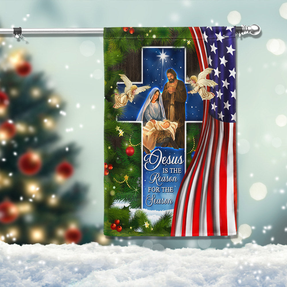 Nativity Of Jesus Christmas flags - Holy Family 'Jesus Is the Reason for the Season' Christmas Décor  - 3-Day Shipping