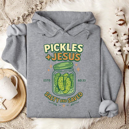 Pickles Jesus Salty And Saved Hoodie