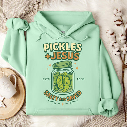 Pickles Jesus Salty And Saved Hoodie