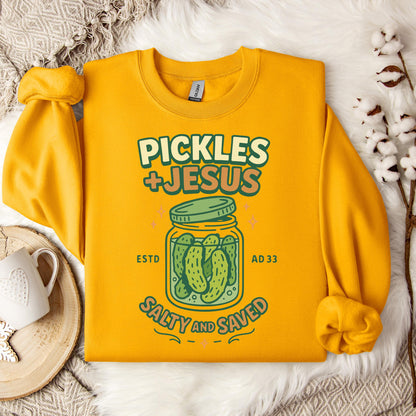 Pickles Jesus Salty And Saved Sweatshirt