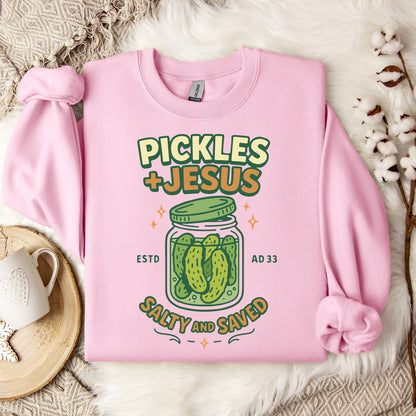 Pickles Jesus Salty And Saved Sweatshirt