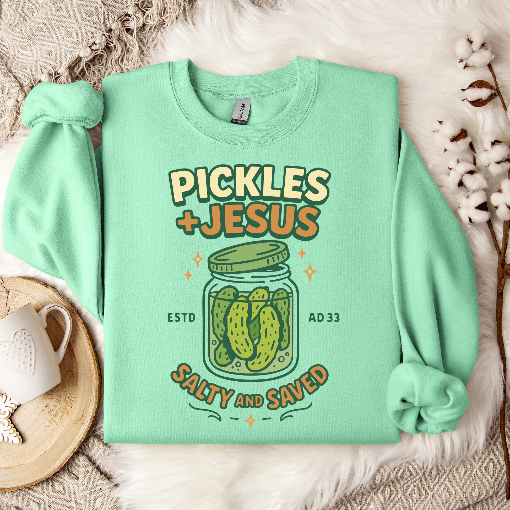 Pickles Jesus Salty And Saved Sweatshirt