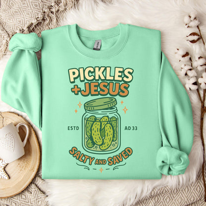 Pickles Jesus Salty And Saved Sweatshirt