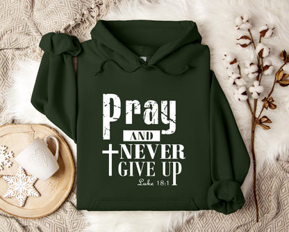 Pray And Never Give Up Luke 18.1 Hoodie