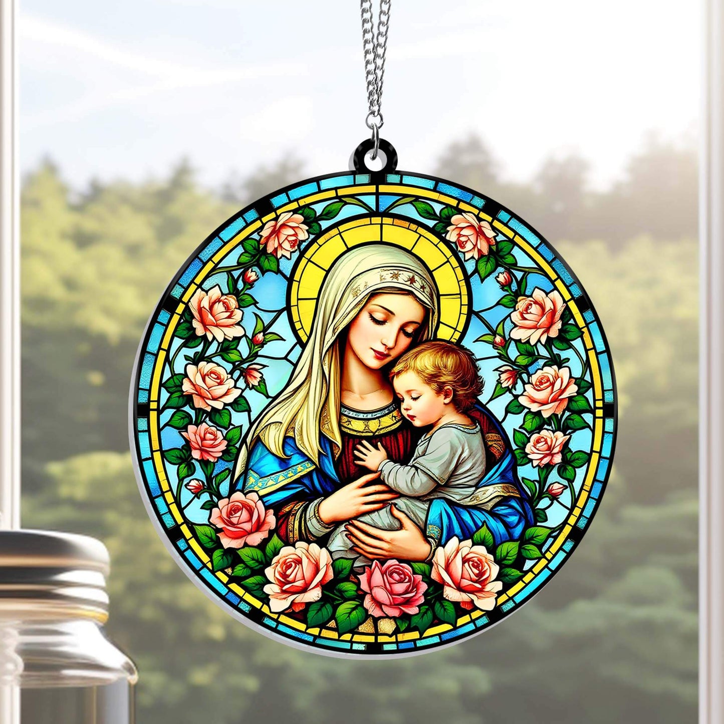 Virgin Mary Mother of Jesus Suncatcher Acrylic Hanging Sign