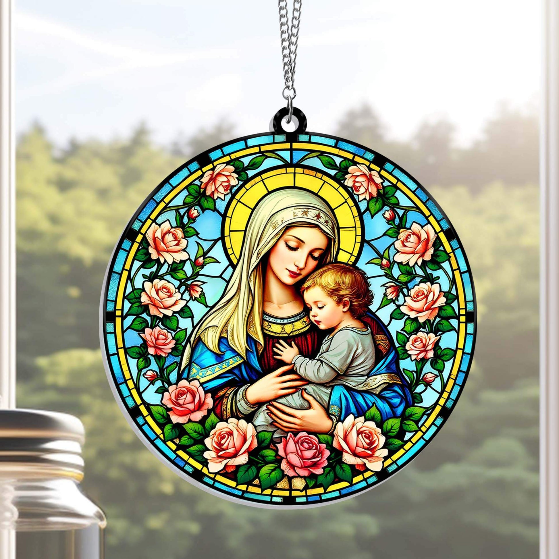 Virgin Mary Mother of Jesus Suncatcher Acrylic Hanging Sign