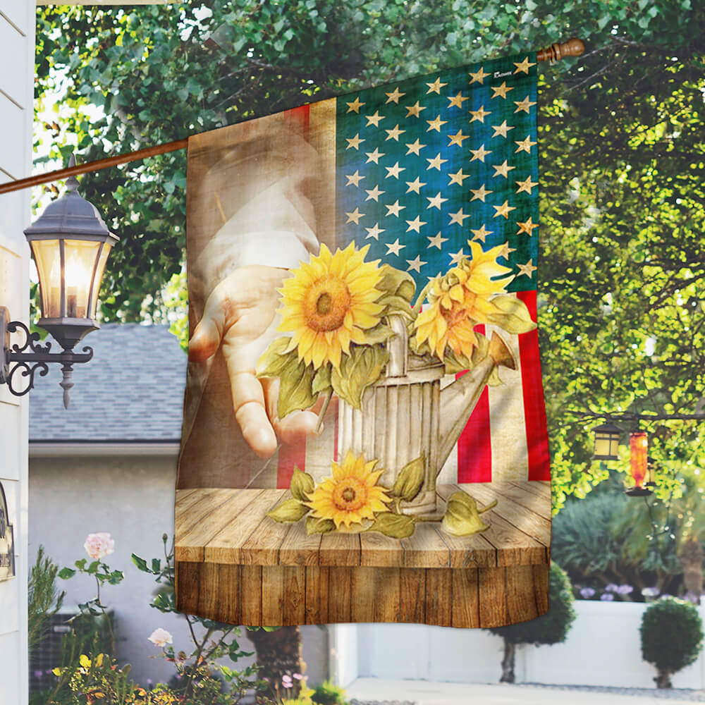 Jesus With Sunflower Flag