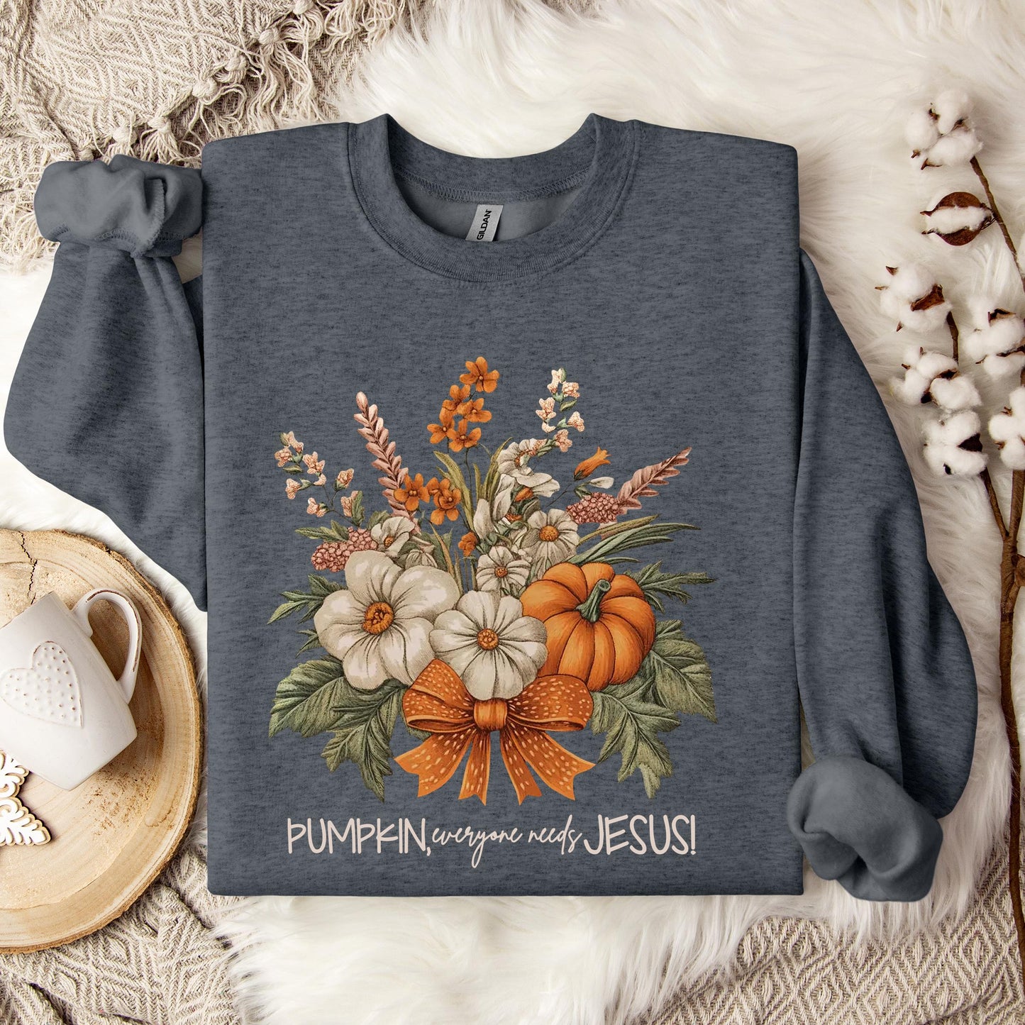 Pumpkin Everyone Needs Jesus Sweatshirt