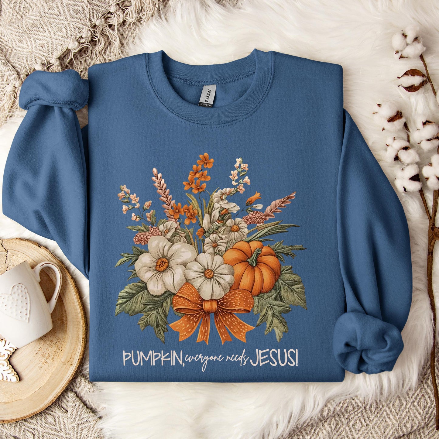 Pumpkin Everyone Needs Jesus Sweatshirt