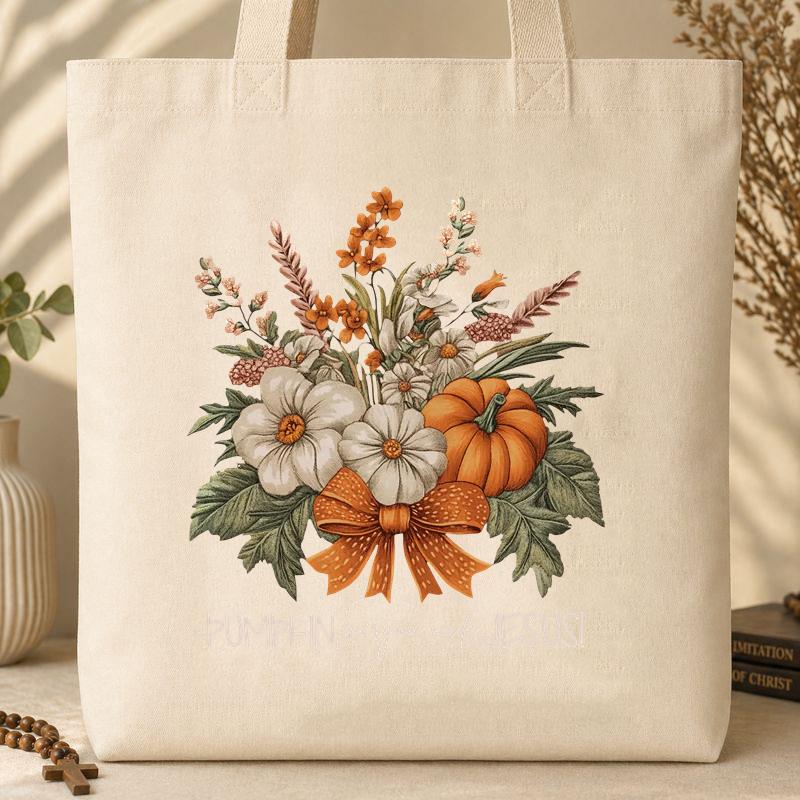 Pumpkin Everyone Needs Jesus Tote Bag
