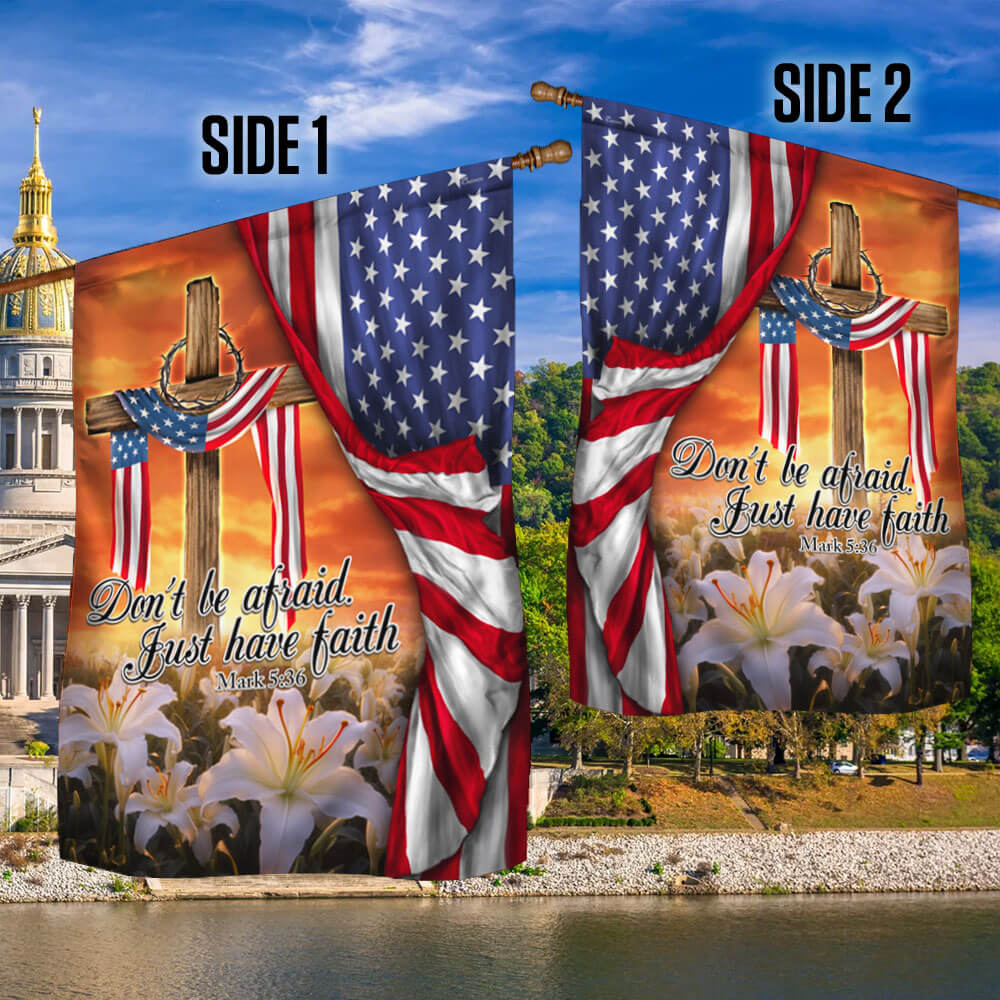 Flagwix American Flag - Just Have Faith The Old Rugged Cross. Christian Cross American Flag TPT926Fn