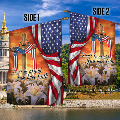 Flagwix American Flag - Just Have Faith The Old Rugged Cross. Christian Cross American Flag TPT926Fn