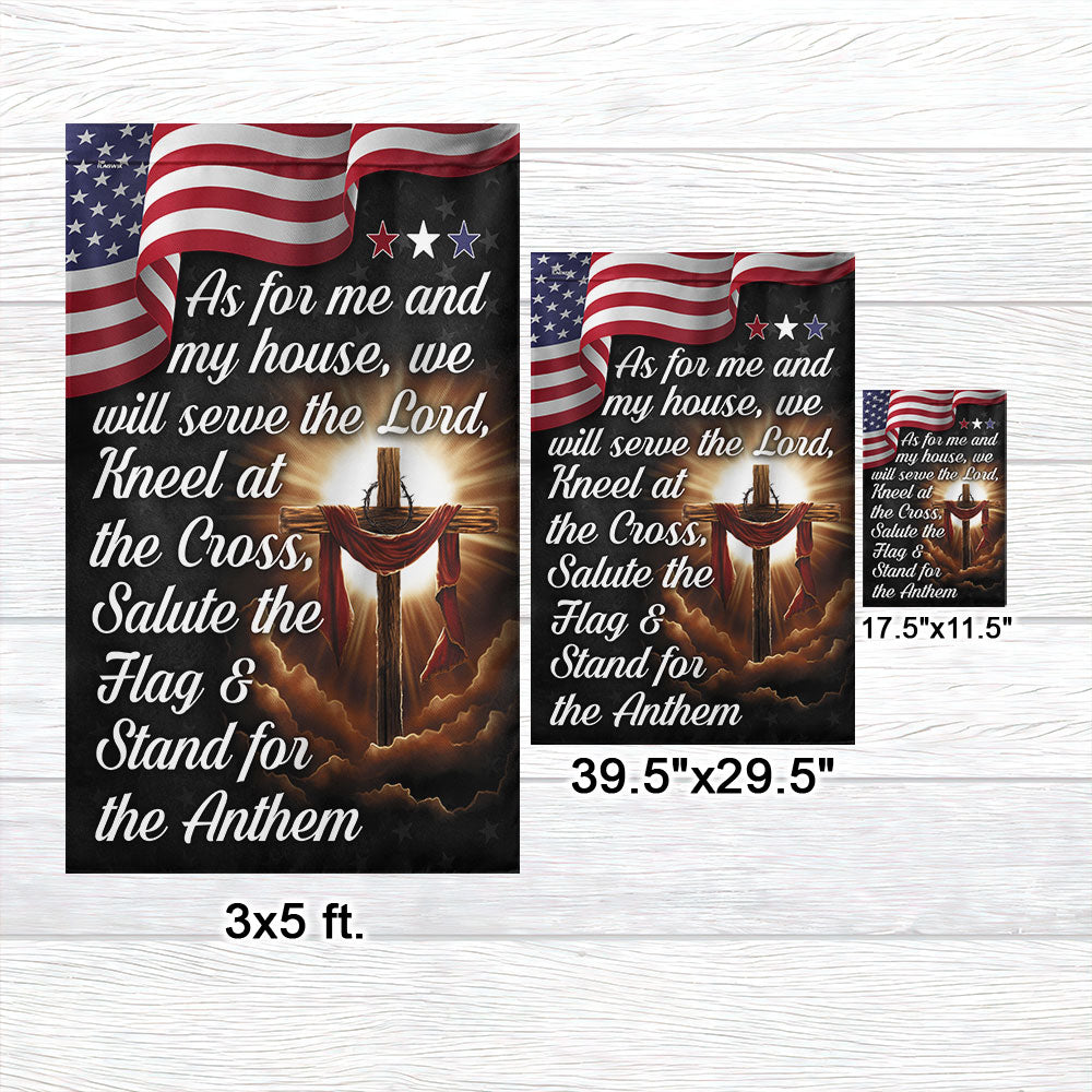 FLAGWIX  Jesus Cross American Flag As For Me And My House We Will Serve The Lord Flag 3-Day Shipping