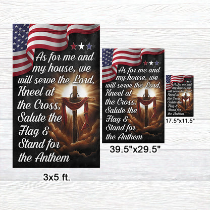 FLAGWIX  Jesus Cross American Flag As For Me And My House We Will Serve The Lord Flag 3-Day Shipping