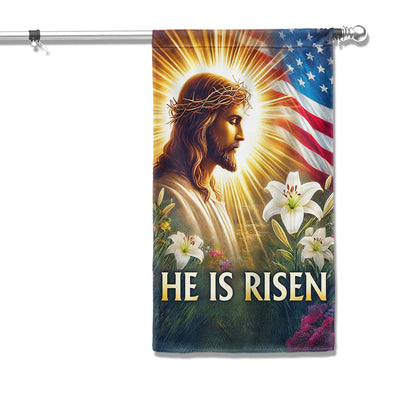 He is Risen Religious Easter Day Flag