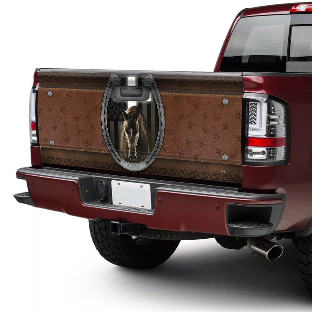Horse Truck Tailgate Sticker Jesus And Black Horse BNT288TDv2