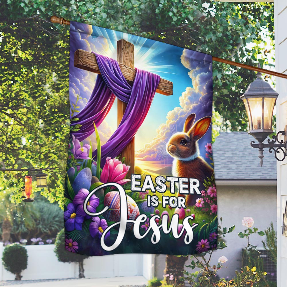 FLAGWIX Easter Is For Jesus Bunny Rabbit Jesus Christ Cross Flag