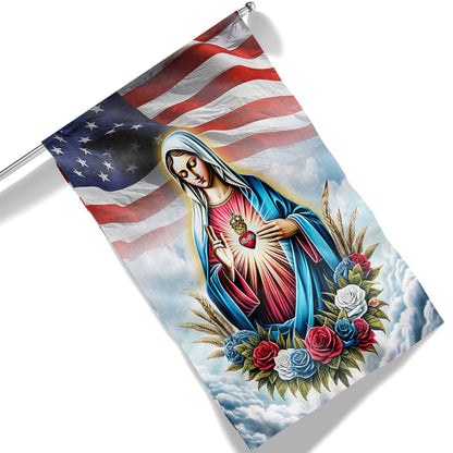 FLAGWIX The Immaculate Heart of Mary American Flag