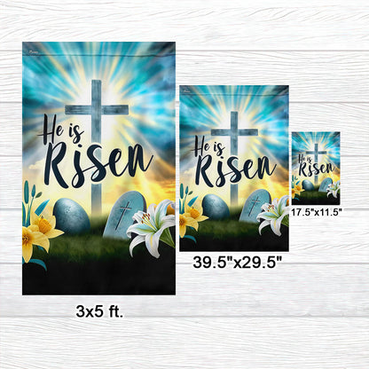FLAGWIX  Easter Christian  Cross Resurrection of Jesus He Is Risen Flag