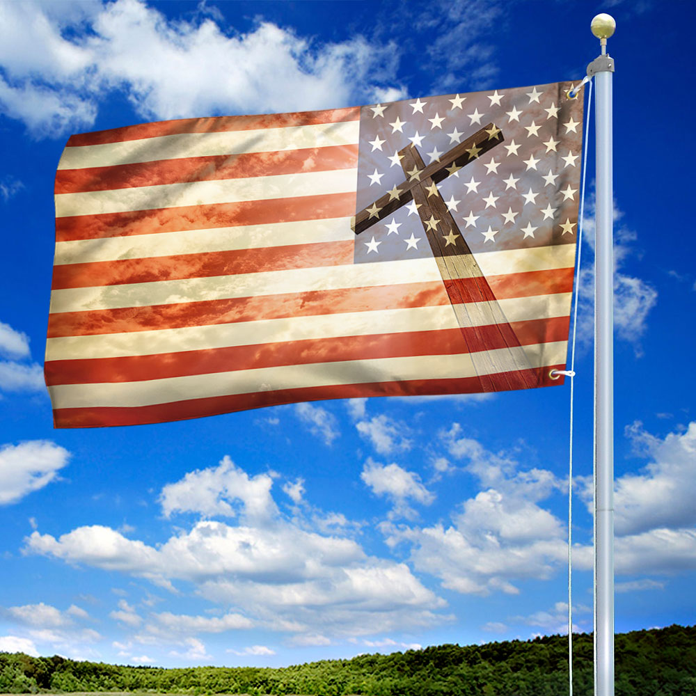 Christian Cross American Flag TPT101GFv1